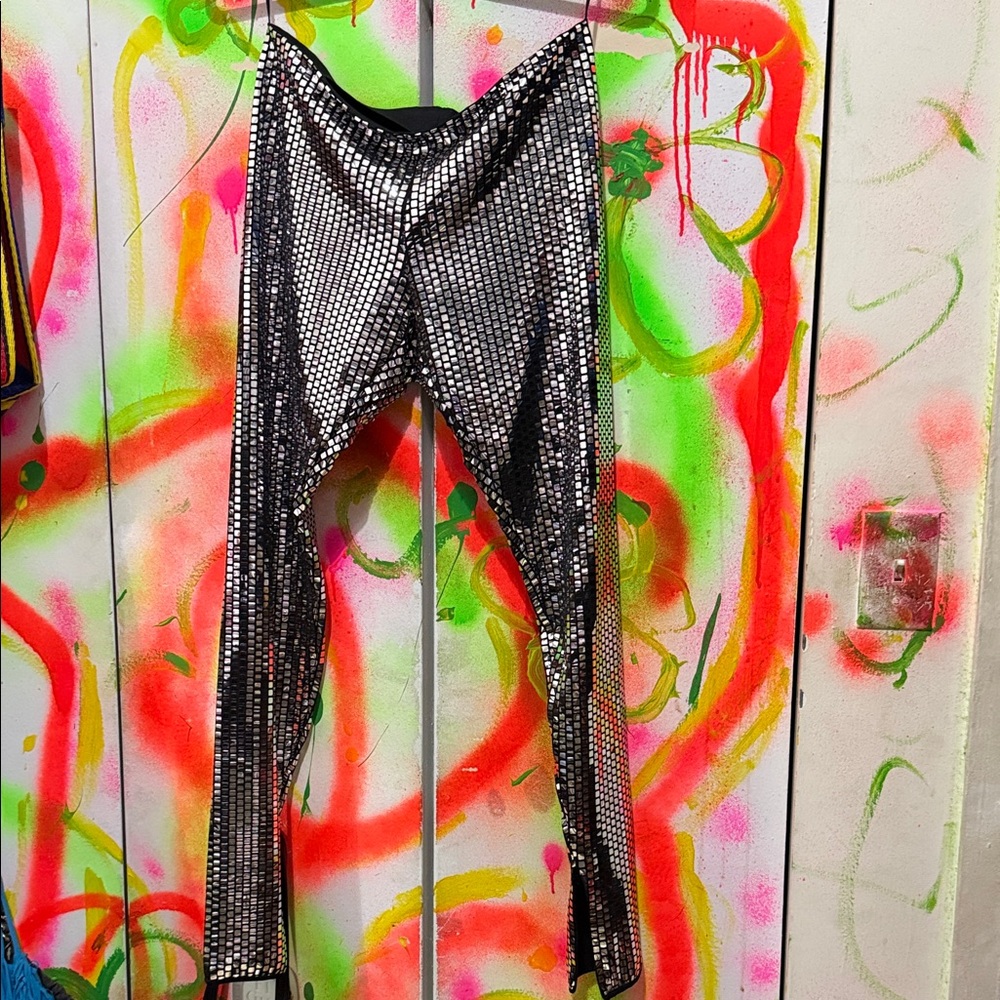 Maison Martin Margiela for H&M Black and Silver Sequin FAB LEGGINGS